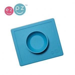 EZPZ Silikonowa miseczka z podkładką 2w1 Happy Bowl niebieska